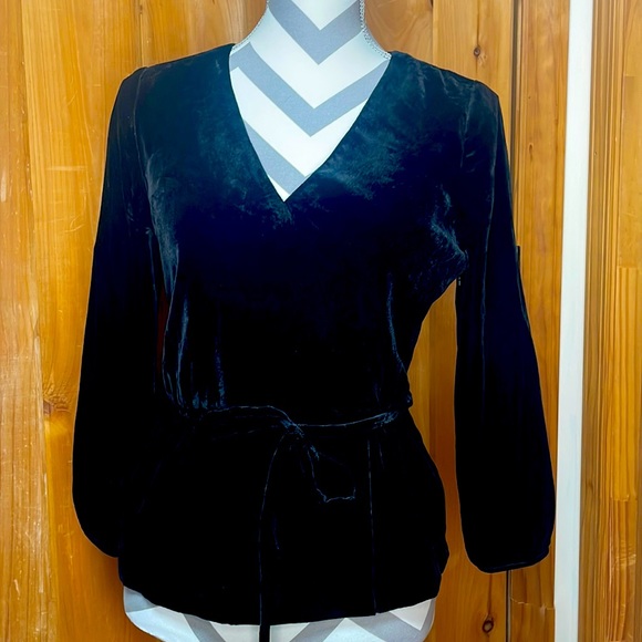 J. Crew Tops - Jcrew 2P black velvet V-neck three-quarter sleeve top